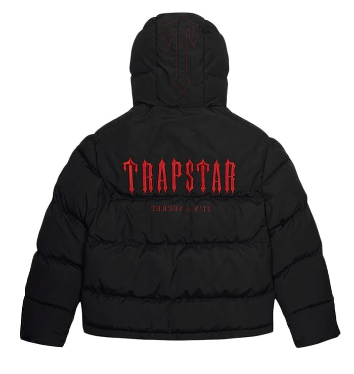 Trapstar Decoded Hooded Puffer 2.0 Black Jacket Infrared Edition