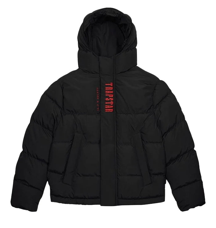Trapstar Decoded Hooded Puffer 2.0 Black Jacket Infrared Edition