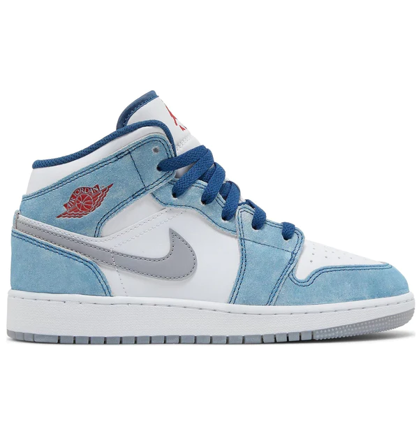 Jordan 1 Mid French Blue Fire Red (GS)