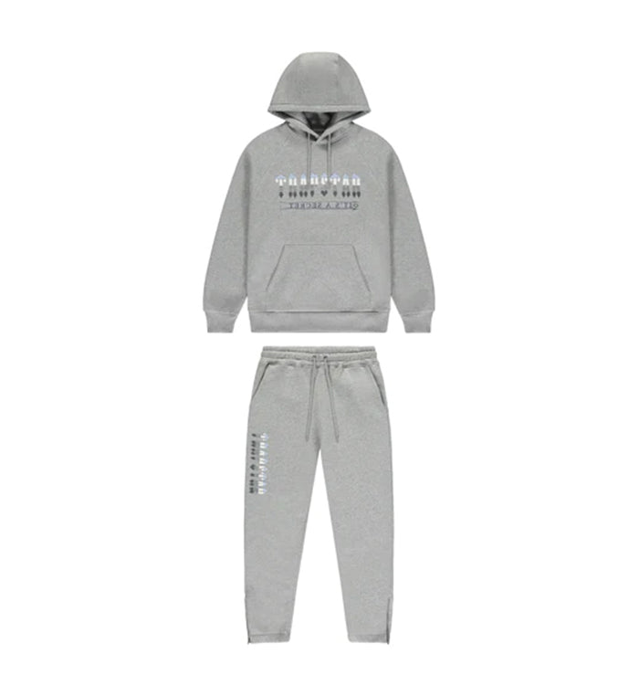 Trapstar Chenille Decoded 2.0 Hooded Tracksuit - Grey/Ice Blue