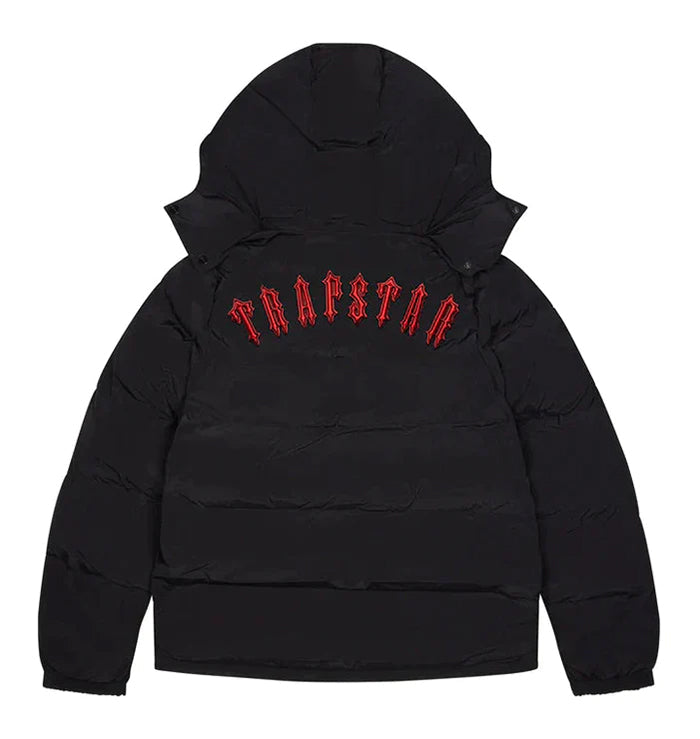 Trapstar Irongate Hooded Puffer Jacket Black Infrared