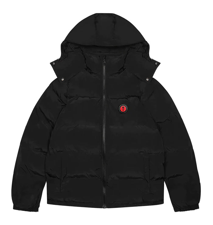 Trapstar Irongate Hooded Puffer Jacket Black Infrared